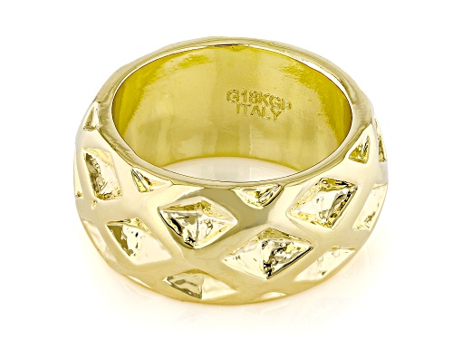 Moda Al Massimo® 18k Yellow Gold Over Bronze Basket Weave Ring. Made in Italy. - Size 11