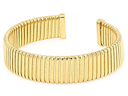 Moda Al Massimo® 18k Yellow Gold Over Bronze Omega Cuff Bracelet. Made in Italy. - Size 7.5