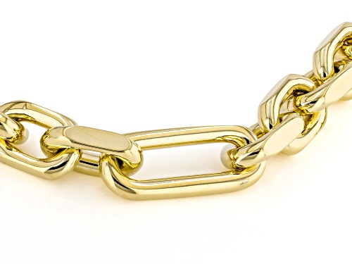 Moda Al Massimo® 18k Yellow Gold Over Bronze 9.2mm Mixed Link Bracelet. Made in Italy. - Size 8