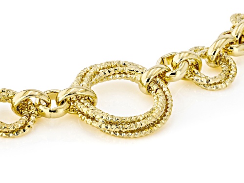 Moda Al Massimo® 18k Yellow Gold Over Bronze Diamond Cut Circles Station 18