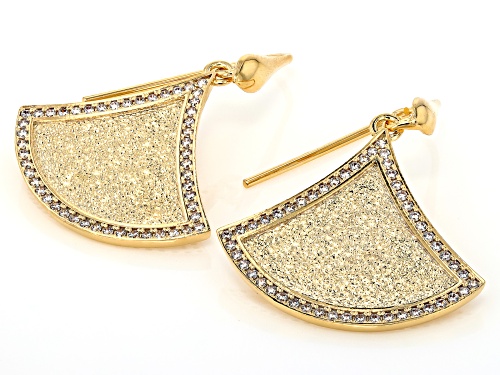 Moda Al Massimo® 18k Yellow Gold Over Bronze with 0.50ctw Bella Luce® Textured Fan Earrings