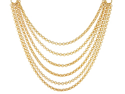 Moda Al Massimo® 18k Yellow Gold Over Bronze Multi-Link Multi-Row 37
