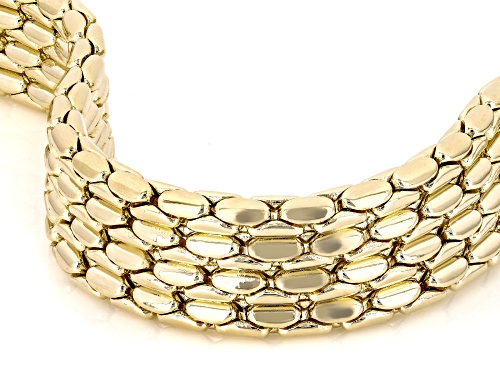 Moda Al Massimo® 18k Yellow Gold Over Bronze Woven Bracelet. Made in Italy. - Size 7.5
