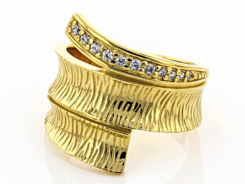 Moda Al Massimo® 18k Yellow Gold Over Bronze Bypass Ring With Bella Luce® Diamond Simulant - Size 7