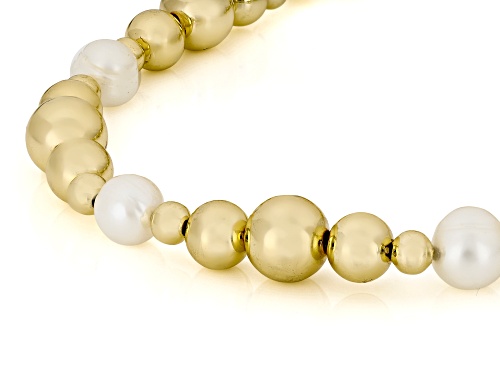 Moda Al Massimo® 18k Yellow Gold Over Bronze 8.5mm Cultured FWP and 5-10mm Bead 20