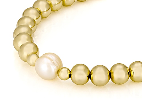 Moda Al Massimo® 18k Yellow Gold Over Bronze 5-10mm Bead and 8.5mm Cultured FWP 18
