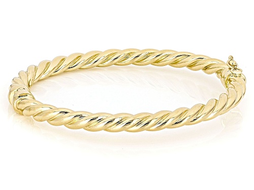 Moda Al Massimo® 18k Yellow Gold Over Bronze Twisted Bangle Bracelet. Made in Italy. - Size 7.5