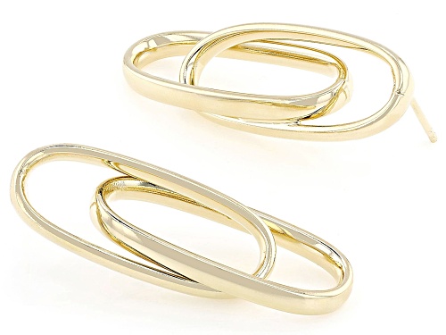 Moda Al Massimo® 18k Yellow Gold Over Bronze Paperclip Drop Earrings. Made in Italy.