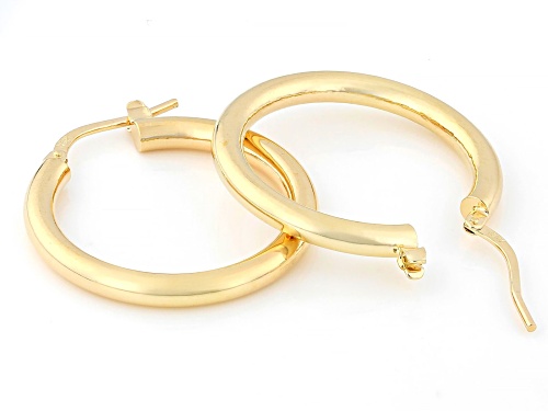 Moda Al Massimo® 18k Yellow Gold Over Bronze Polished Hoop Earrings