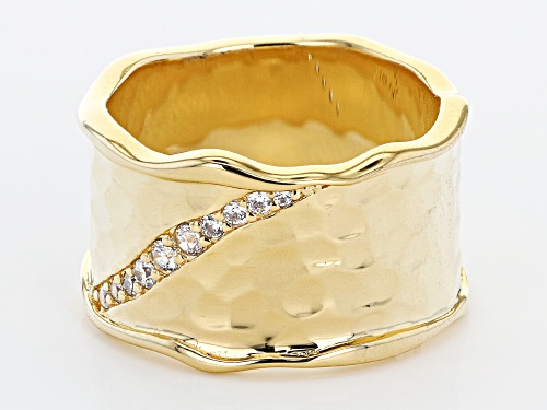 Moda Al Massimo® 18K Yellow Gold Over Bronze Wide Band Ring With Bella Luce® Diamond Simulant - Size 7