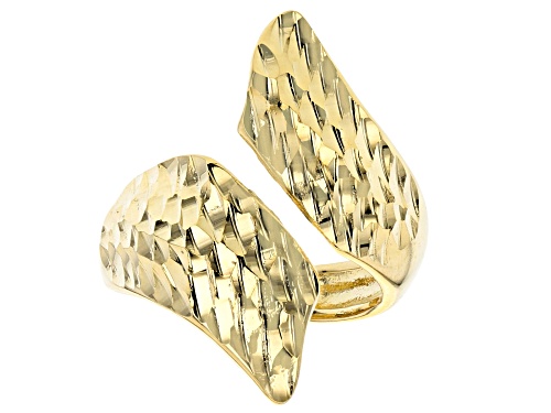 Moda Al Massimo® 18k Yellow Gold Over Bronze Textured Bypass Ring - Size 6