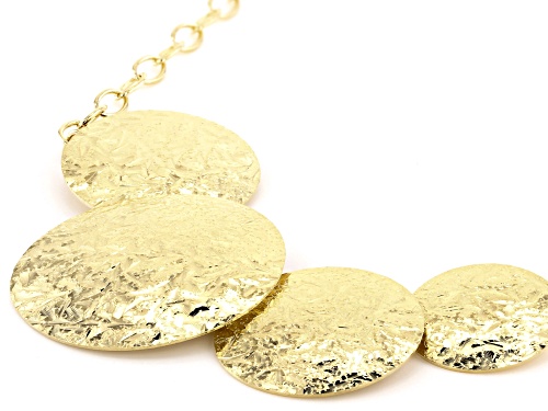 Moda Al Massimo™ 18k Yellow Gold Over Bronze Graduated Textured Disc 22 inch Necklace - Size 22