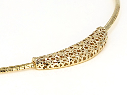 Moda Al Massimo™ 18k Yellow Gold Over Bronze Filigree Slide with Omega 18 inch Necklace - Size 18