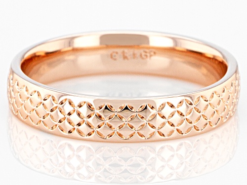 Moda Al Massimo® 18k Rose Gold Over Bronze Comfort Fit 4MM Designer Band Ring - Size 6