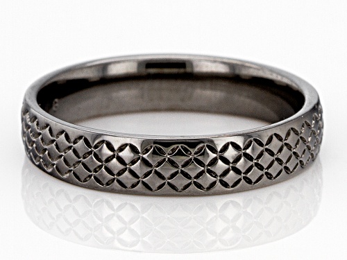 Moda Al Massimo® Gunmetal Rhodium Over Bronze Comfort Fit 4MM Designer Band Ring - Size 6