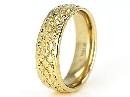 Moda Al Massimo® 18K Yellow Gold Over Bronze Comfort Fit 6MM Designer Band Ring - Size 7