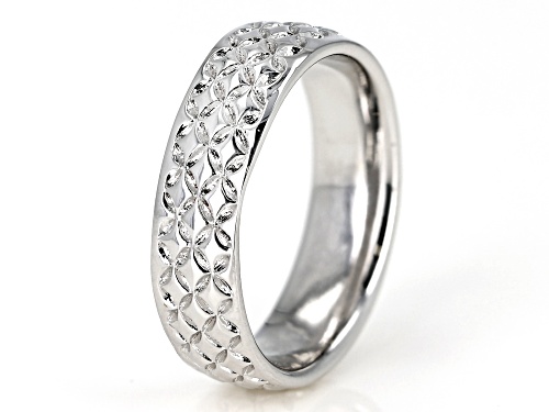 Moda Al Massimo® Rhodium Over Bronze Comfort Fit 6MM Designer Band Ring - Size 6