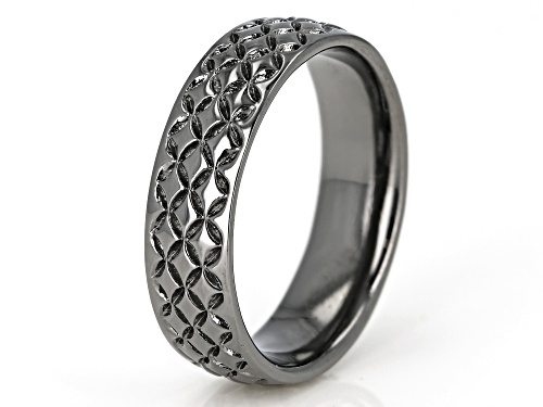 Moda Al Massimo® Gunmetal Rhodium Over Bronze Comfort Fit 6MM Designer Band Ring - Size 8