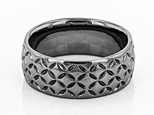 Moda Al Massimo® Gunmetal Rhodium Over Bronze Comfort Fit 8MM Designer Band Ring - Size 7