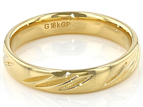 Moda Al Massimo® 18k Yellow Gold Over Bronze Comfort Fit 4MM Diamond Cut Band Ring - Size 8