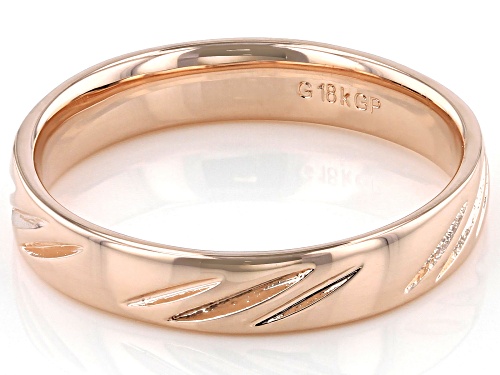 Moda Al Massimo® 18k Rose Gold Over Bronze Comfort Fit 4MM Diamond Cut Band Ring - Size 8