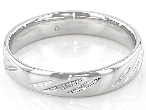 Moda Al Massimo® Comfort Fit Rhodium Over Bronze 4MM Diamond Cut Band Ring - Size 8