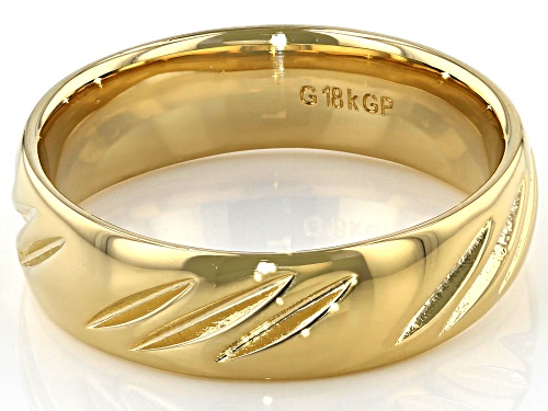 Moda Al Massimo® 18k Yellow Gold Over Bronze Comfort Fit Diamond Cut 6MM Band Ring - Size 7