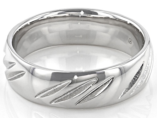 Moda Al Massimo® Rhodium Over Bronze Comfort Fit Diamond Cut 6MM Band Ring - Size 8