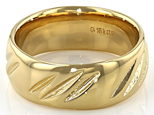 Moda Al Massimo® 18k Yellow Gold Over Bronze Comfort Fit 8MM Diamond Cut Band Ring - Size 7