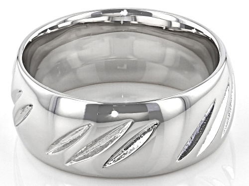 Moda Al Massimo® Rhodium Over Bronze Comfort Fit 8MM Diamond Cut Band Ring - Size 6