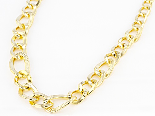 MODA AL MASSIMO(R) 18K YELLOW GOLD OVER BRONZE GRADUATING CURB LINK NECKLACE - Size 20
