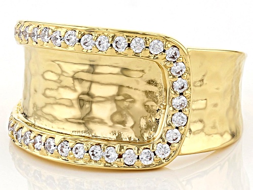 Moda Al Massimo® 18K Yellow Gold Over Bronze 0.70ctw Bella Luce® Diamond Simulant Buckle Ring - Size 7