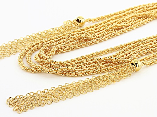 Moda Al Massimo 18K Yellow Gold Over Bronze Rope Tassel Wrap Necklace 100 Inches - Size 100