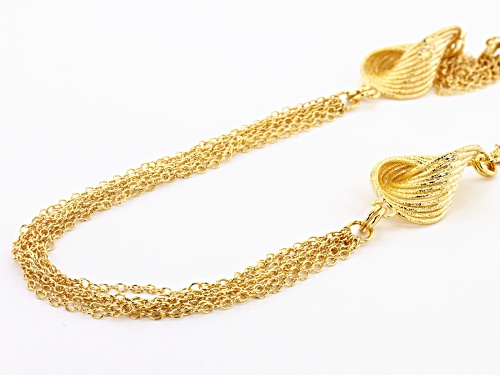 Moda Al Massimo™ 18K Yellow Gold Over Bronze Multi-Strand Chain with Diamond Cut Knot Stations 38