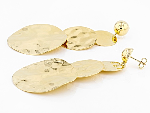 Moda Al Massimo ® 18k Yellow Gold Over Bronze Hammered Earrings