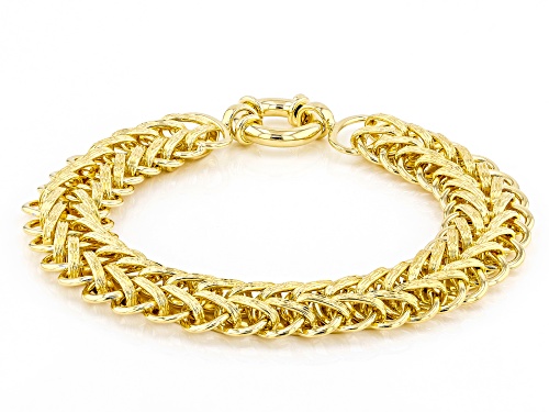 Moda Al Massimo ® 18k Yellow Gold Over Bronze 16.02MM Woven Chain Bracelet - Size 9