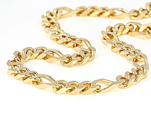 Moda Al Massimo® 18K Yellow Gold Over Bronze 12MM Gauge Figaro 24