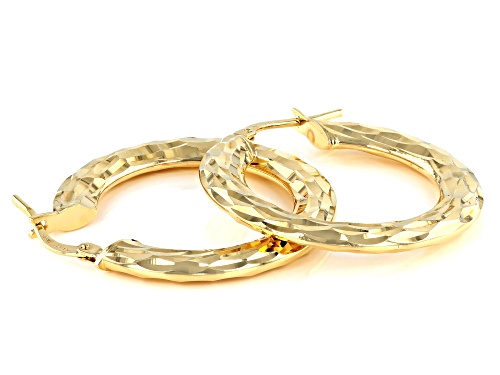 Moda Al Massimo™ 18K Yellow Gold Over Bronze 19.3MM Hammered Hoop Earrings