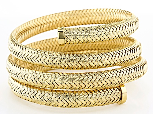Moda Al Massimo™ 18K Yellow Gold Over Bronze Wrapped Coil Bangle Bracelet