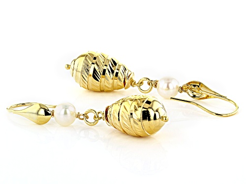Moda Al Massimo™ 18K Yellow Gold Over Bronze Tear Drop Pearl Simulant Earrings