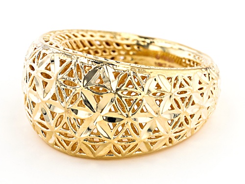 Moda Al Massimo® 18K Yellow Gold Over Bronze Diamond-Cut 14MM Dome Ring - Size 11