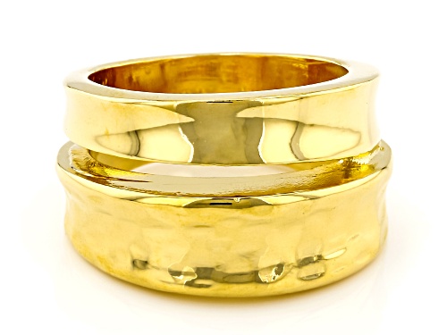 Moda Al Massimo® 18k Yellow Gold Over Bronze Textured Band Ring - Size 7