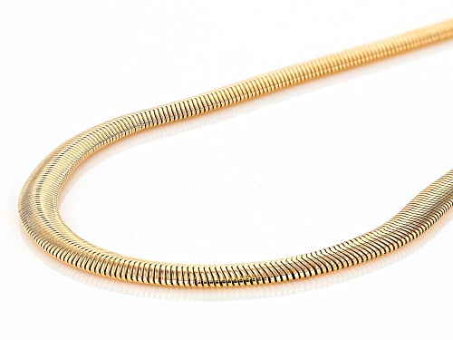 Moda Al Massimo® 18k Yellow Gold Over Bronze Solid 6mm Diamond-Cut Serpentine 20 Inch Chain - Size 20