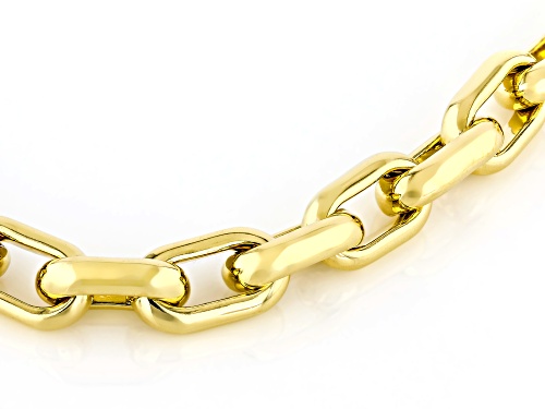 Moda Al Massimo® 18k Yellow Gold Over Bronze 7mm Beveled Paperclip 20 Inch Chain - Size 20