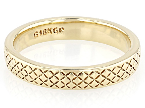 Moda Al Massimo® 18k Yellow Gold Over Bronze 3.9mm Textured Comfort Fit Band Ring - Size 8