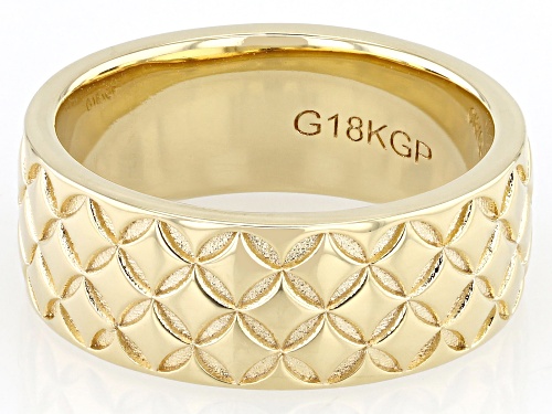 Moda Al Massimo® 18k Yellow Gold Over Bronze 7.6mm Diamond-Cut Comfort Fit Band Ring - Size 10