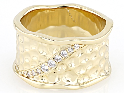 Moda Al Massimo® 18k Yellow Gold Over Bronze Bella Luce® Hammered Satin Finish Ring - Size 9