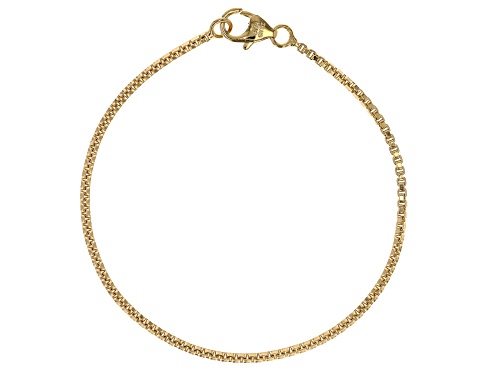 Moda Al Massimo® 18k Yellow Gold Over Bronze Box, Rope, & Cable Link Bracelet Set of 3 - Size 8