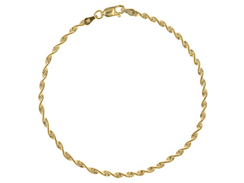 Moda Al Massimo® 18k Yellow Gold Over Bronze Herringbone, Rope, & Mirror Link Bracelet Set of 3 - Size 8