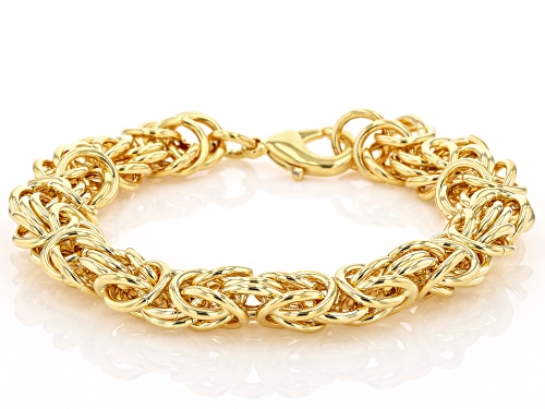 Moda Al Massimo® 18k Yellow Gold Over Bronze Byzantine Link Bracelet - Size 8.5